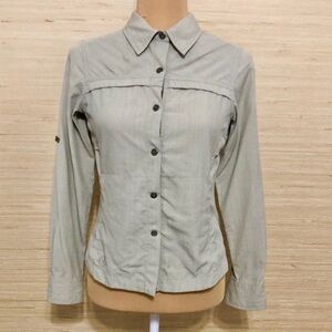 Outdoor Research Khaki Button-Up Long Sleeve Nylon Hiking Recreation Shirt XS
